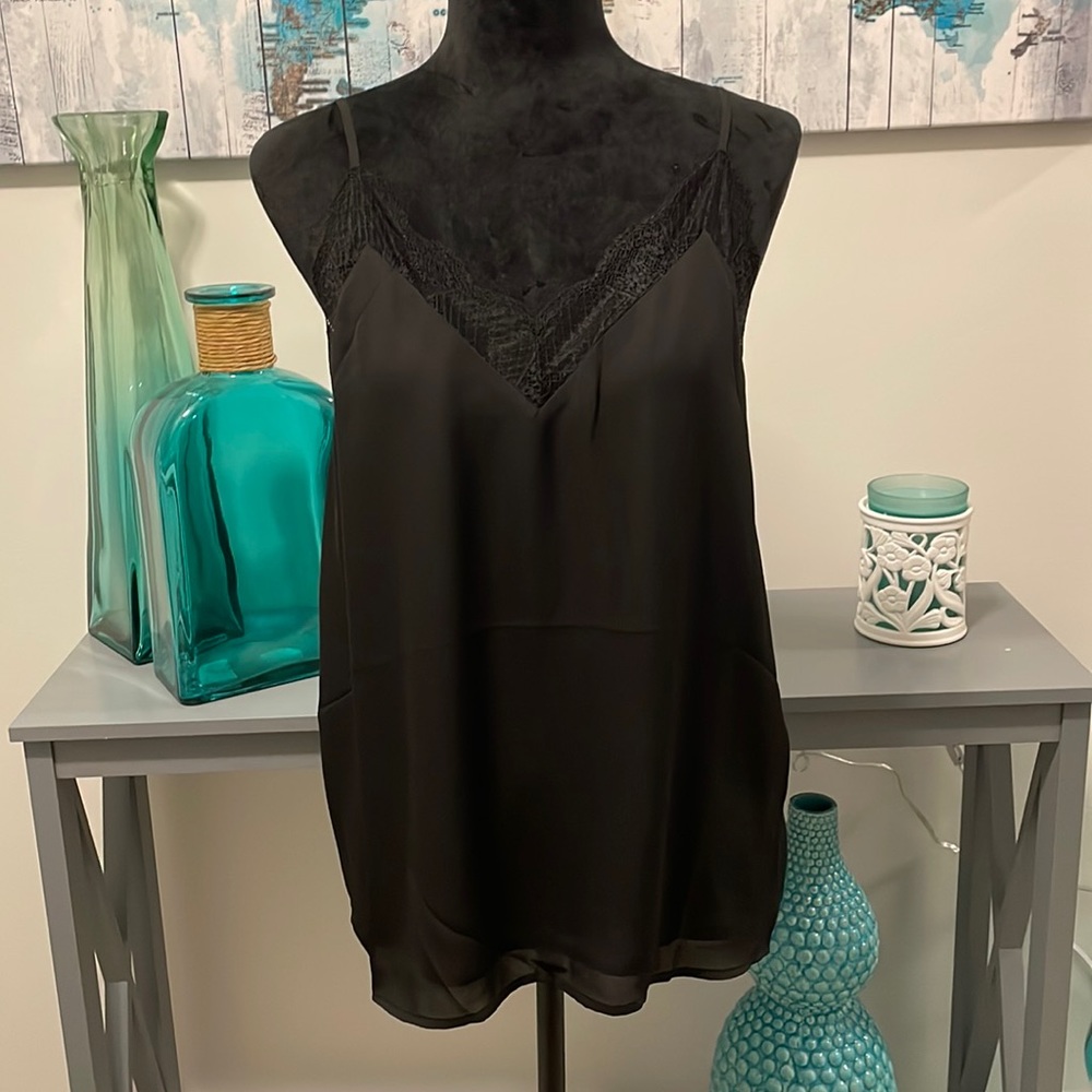 Black lacy neck camisole NWT